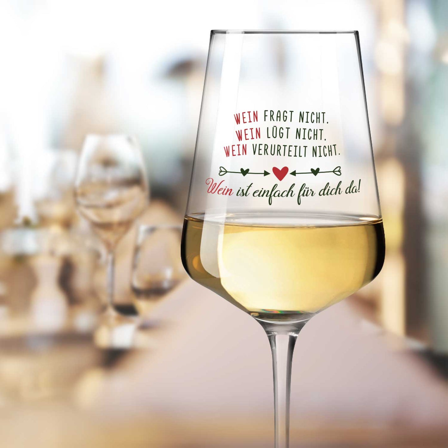 Leonardo Weinglas mit UV-Druck "Wein ist einfach für Dich da"