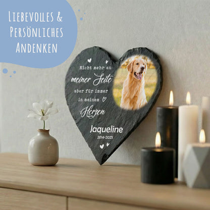 Bedrucktes Schieferherz - Tierfoto - Personalisiertes Geschenk