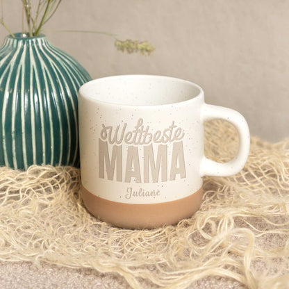 Gravierte Steingut Tasse - Weltbeste Mama