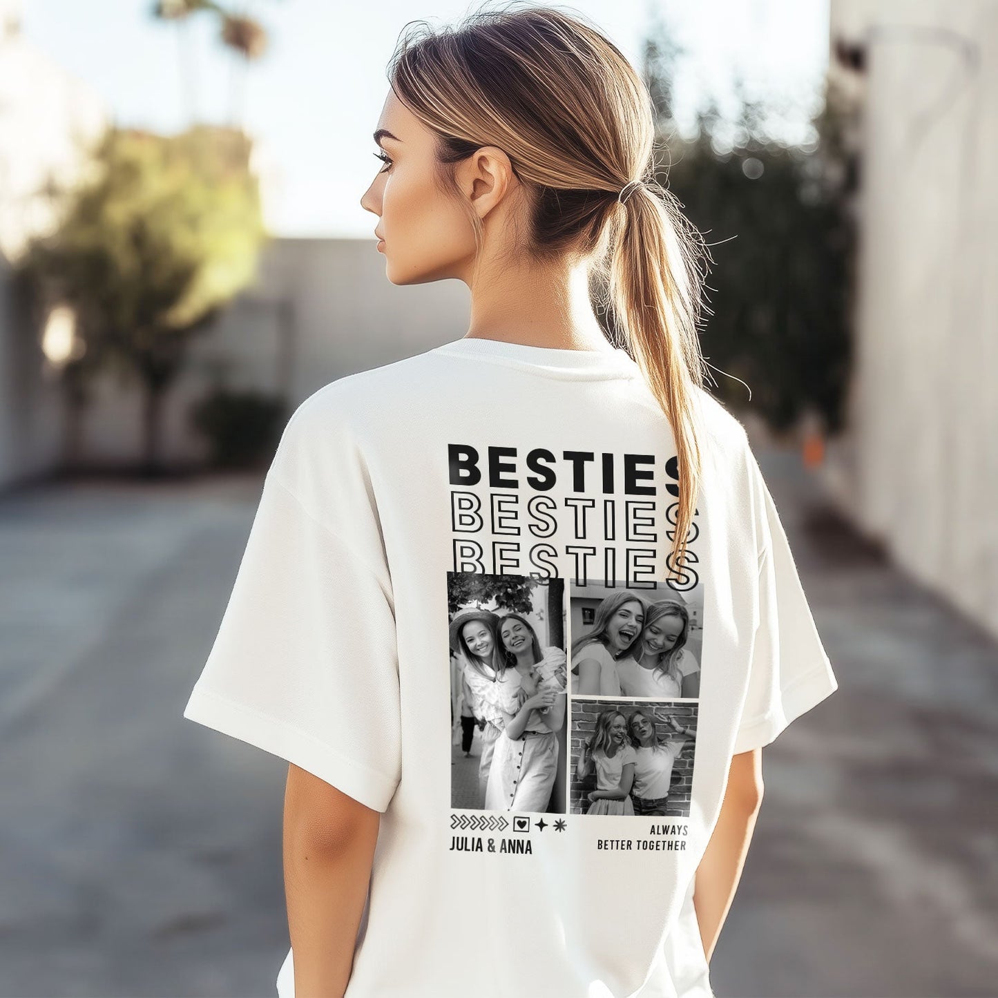 Personalisiertes Oversized T-Shirt - Besties