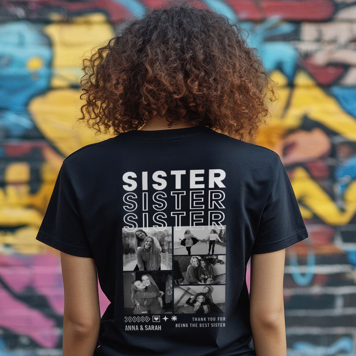 Personalisiertes Oversized T-Shirt - Sister