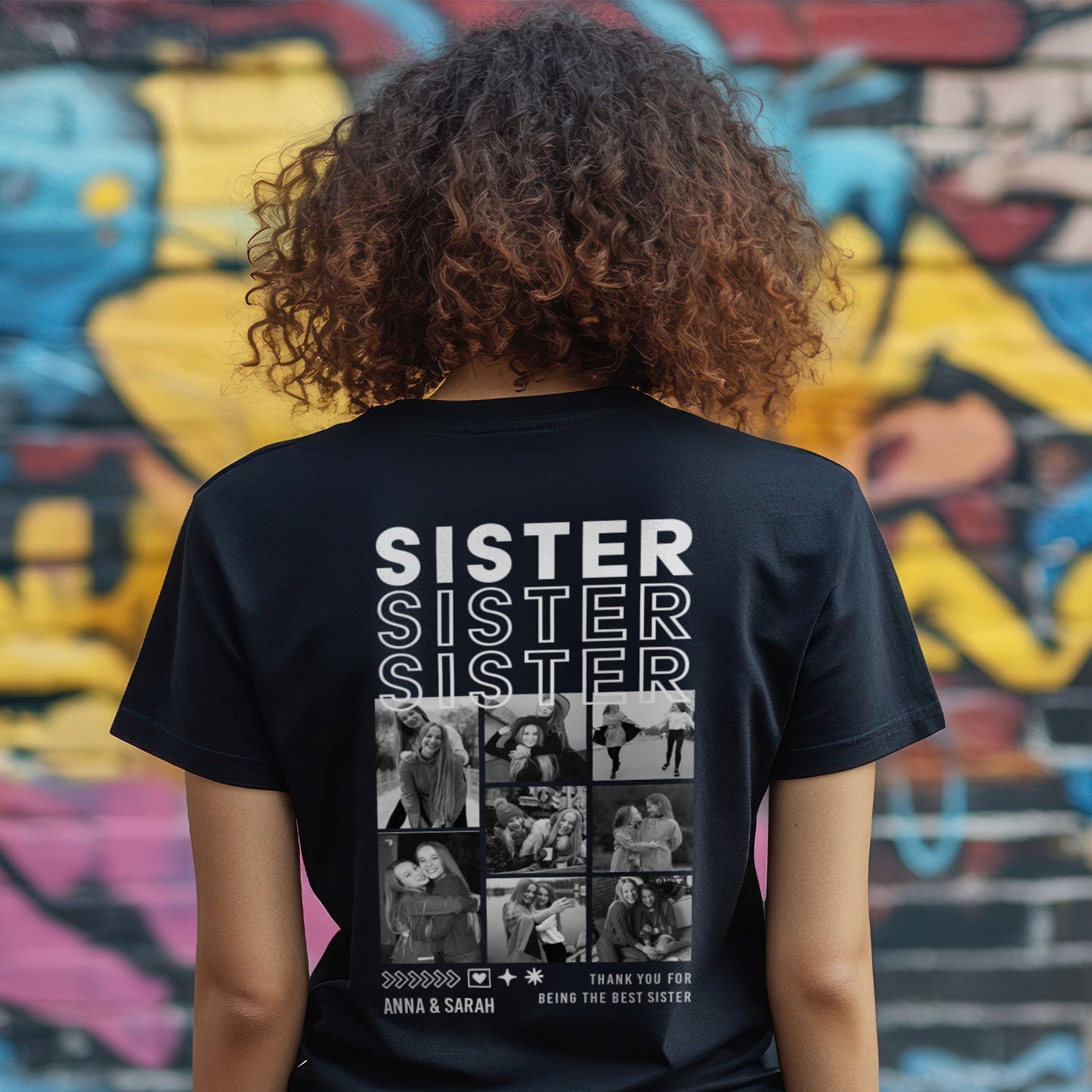 Personalisiertes Oversized T-Shirt - Sister