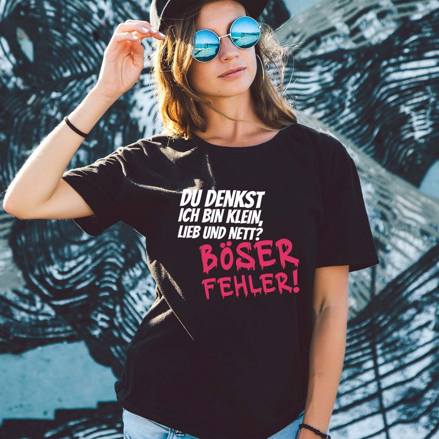Bedrucktes T-Shirt für Damen - Böser Fehler