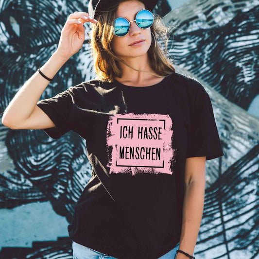 Bedrucktes T-Shirt für Damen - Ich hasse Menschen