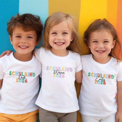 Bedrucktes T-Shirt für Kinder - Schulkind Kreide