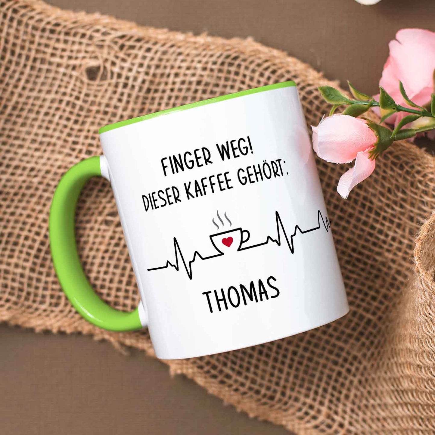 Bedruckte Tasse mit Spruch - Finger Weg!