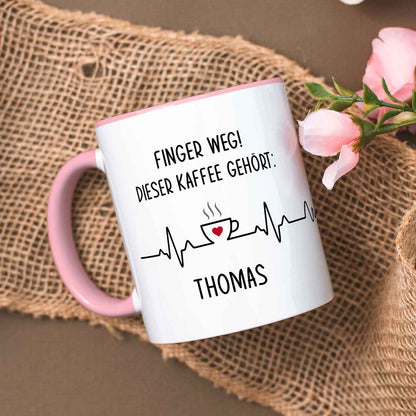 Bedruckte Tasse mit Spruch - Finger Weg!
