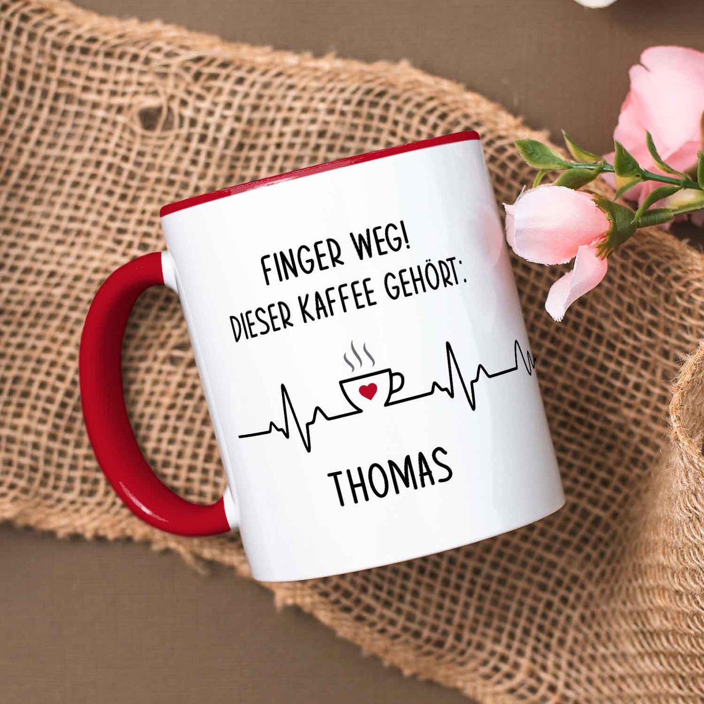 Bedruckte Tasse mit Spruch - Finger Weg!