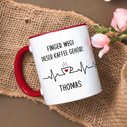 Bedruckte Tasse mit Spruch - Finger Weg!
