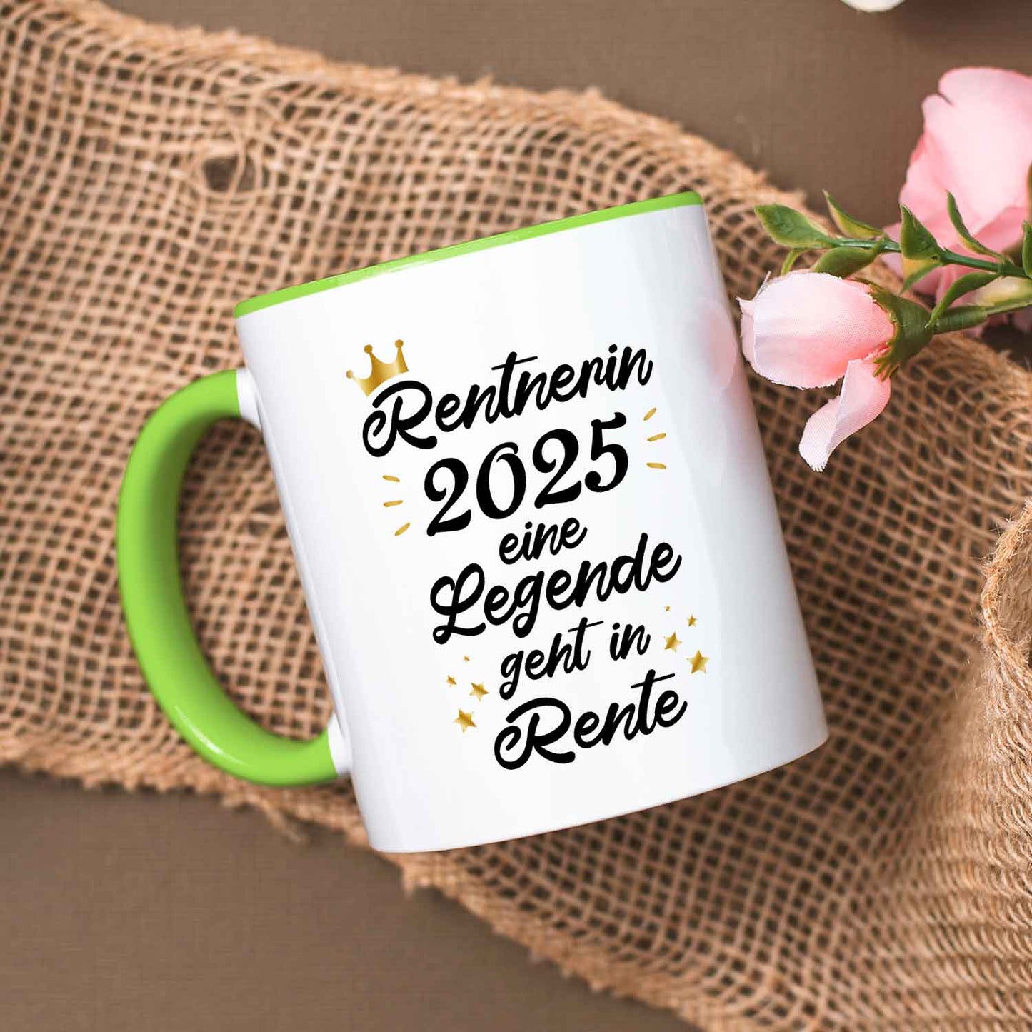 Bedruckte Tasse mit Spruch Rentner/Rentnerin