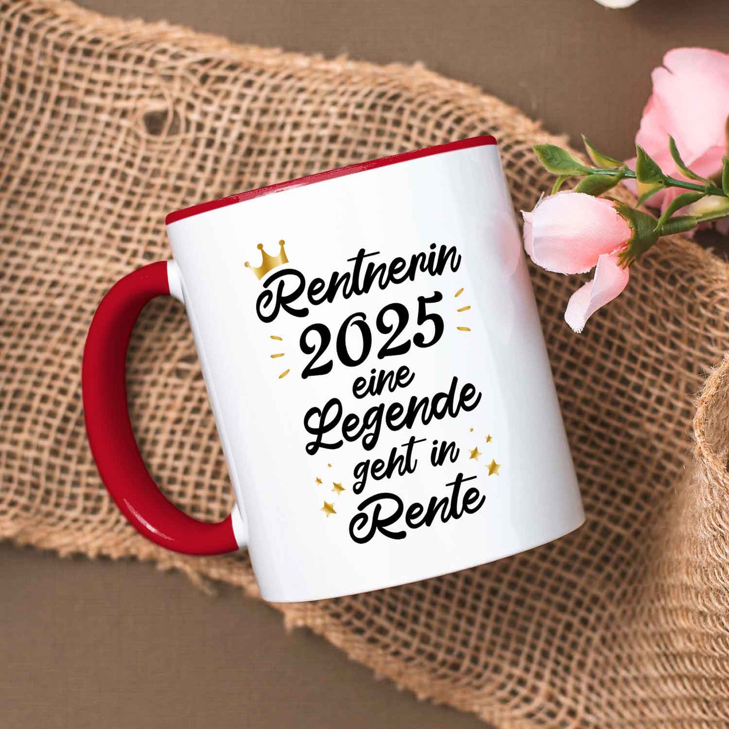 Bedruckte Tasse mit Spruch Rentner/Rentnerin
