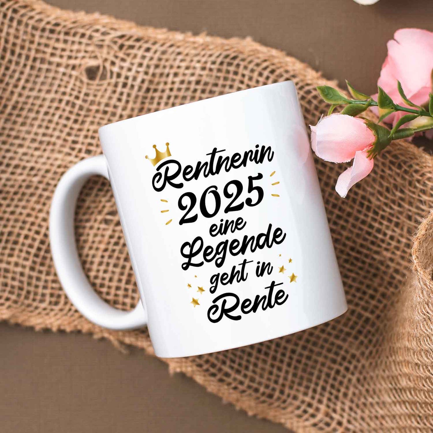 Bedruckte Tasse mit Spruch Rentner/Rentnerin