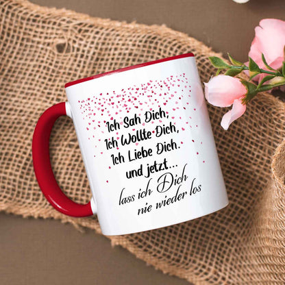 Bedruckte Tasse mit Spruch - Ich sah dich