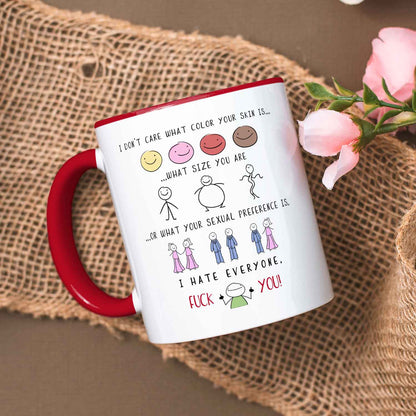 Bedruckte Tasse mit Spruch - "I hate everyone"