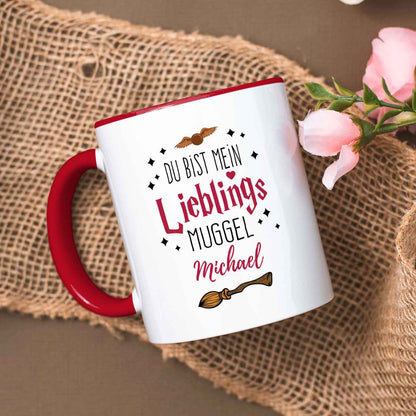 Bedruckte Tasse mit Spruch - Du bist mein Lieblingsmuggel mit Namen