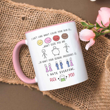 Bedruckte Tasse mit Spruch - "I hate everyone"