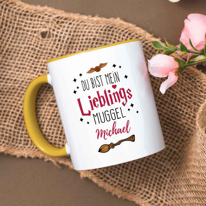 Bedruckte Tasse mit Spruch - Du bist mein Lieblingsmuggel mit Namen