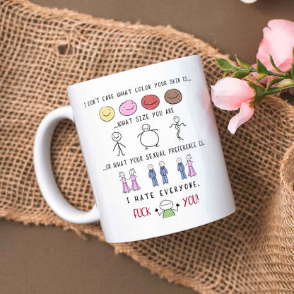 Bedruckte Tasse mit Spruch - "I hate everyone"