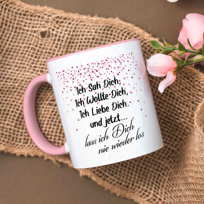 Bedruckte Tasse mit Spruch - Ich sah dich