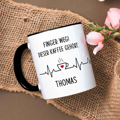 Bedruckte Tasse mit Spruch - Finger Weg!