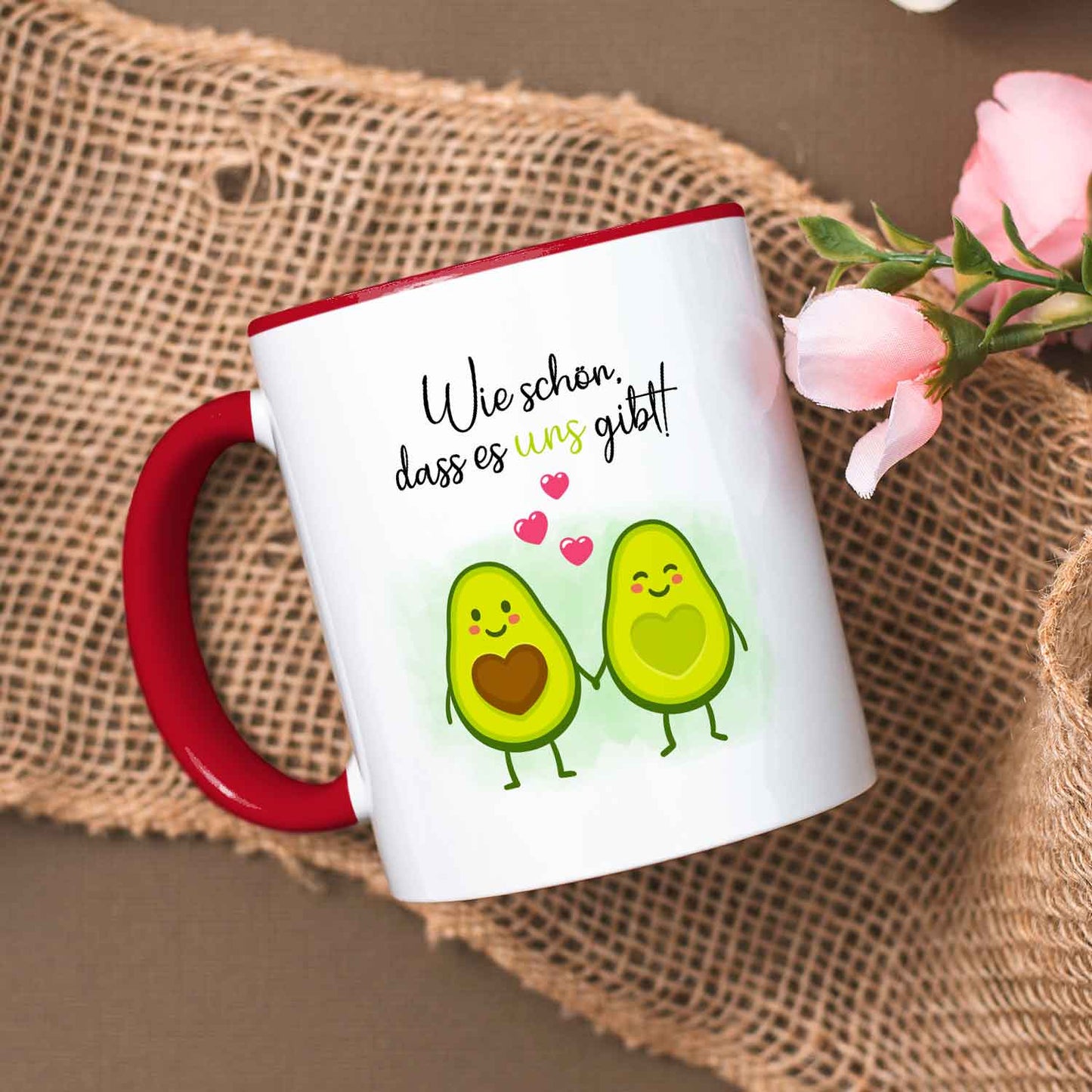 Bedruckte Tasse mit Spruch - Avocado Love