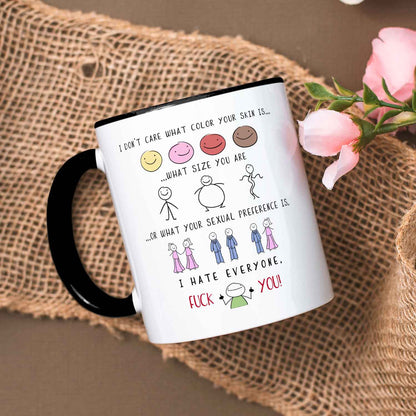 Bedruckte Tasse mit Spruch - "I hate everyone"