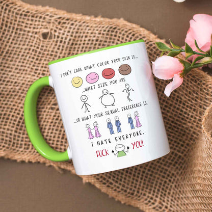 Bedruckte Tasse mit Spruch - "I hate everyone"