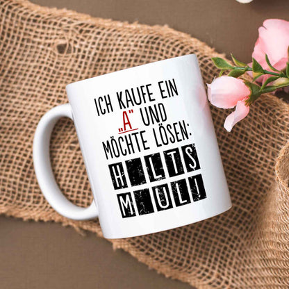 Bedruckte Tasse mit Spruch - Ich kaufe ein A