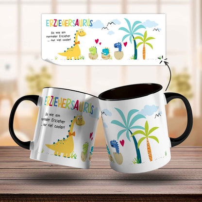 Bedruckte Tasse mit Spruch "Erziehersaurus"