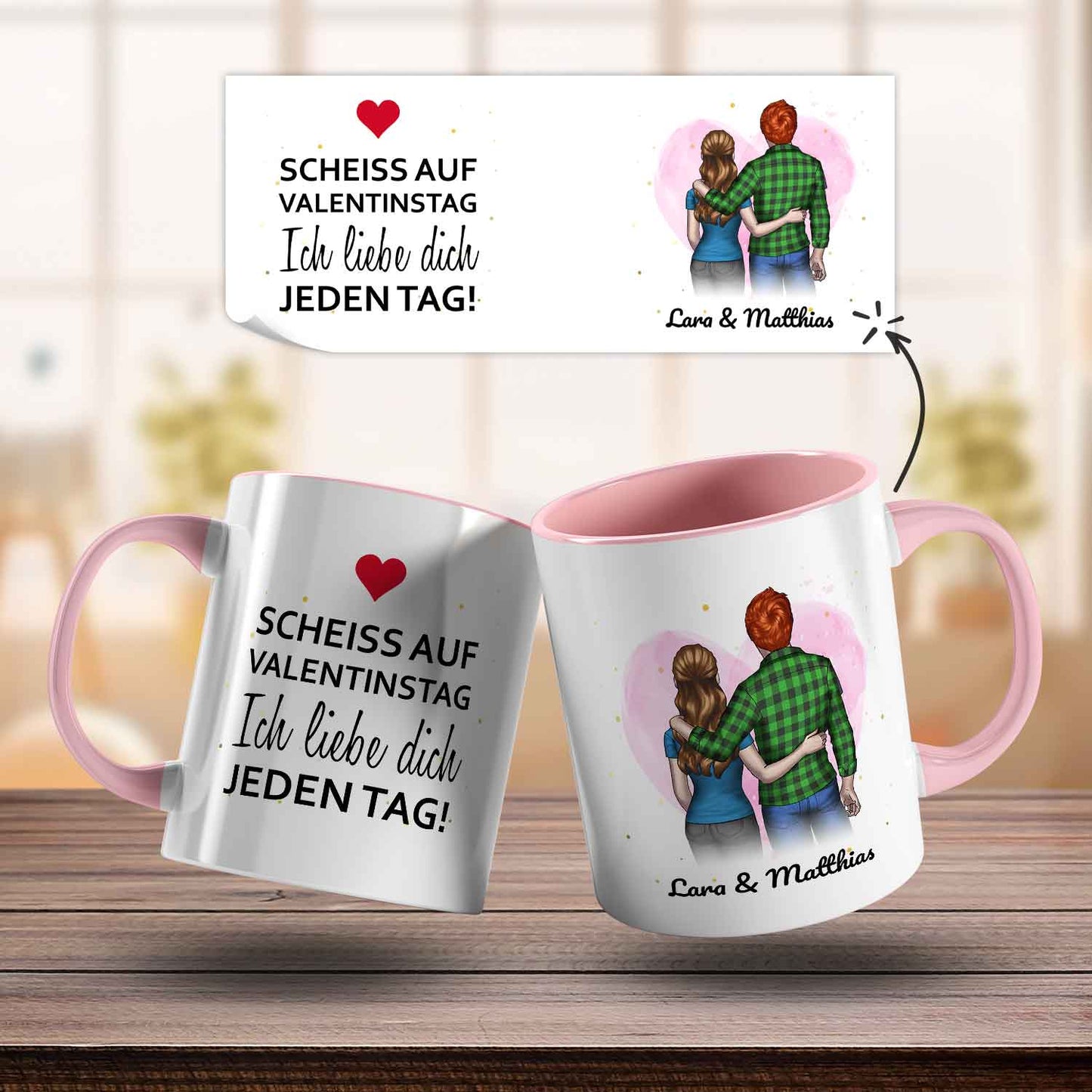 Bedruckte Tasse mit Konfiguration - Pärchen Motiv
