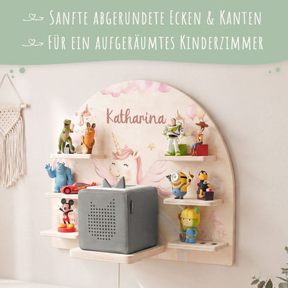Toniebox Regal für Kinderzimmer - Einhorn - Personalisiert mit Namen