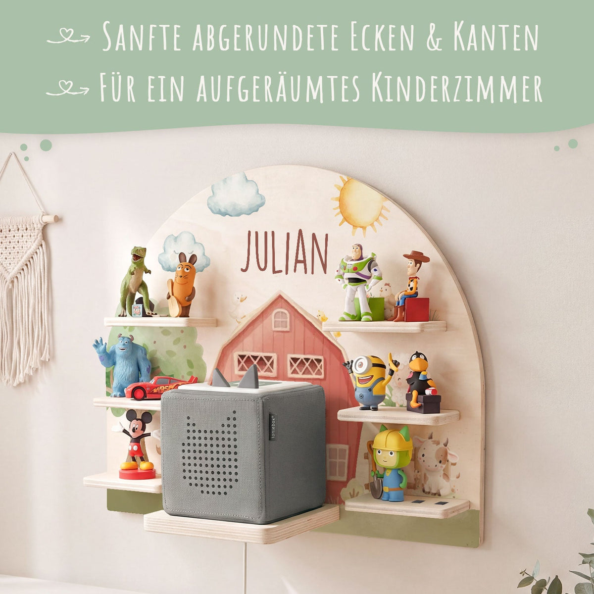 Toniebox Regal für Kinderzimmer - Farm - Personalisiert mit Namen