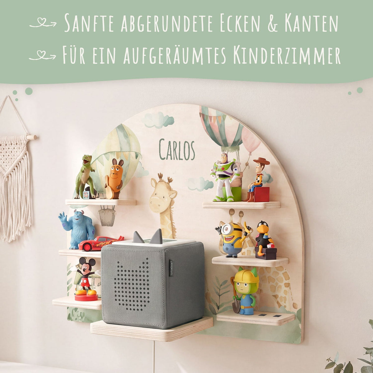 Toniebox Regal für Kinderzimmer - Giraffe - Personalisiert mit Namen