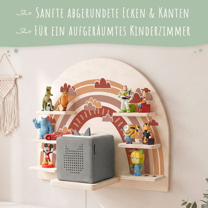 Toniebox Regal für Kinderzimmer - Regenbogen - Kinder Wandregal