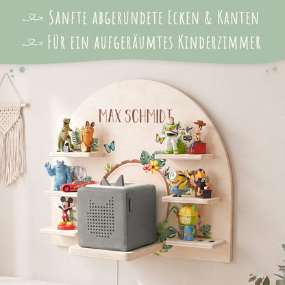 Toniebox Regal für Kinderzimmer - Tiergruppe Safari - Personalisiert mit Namen