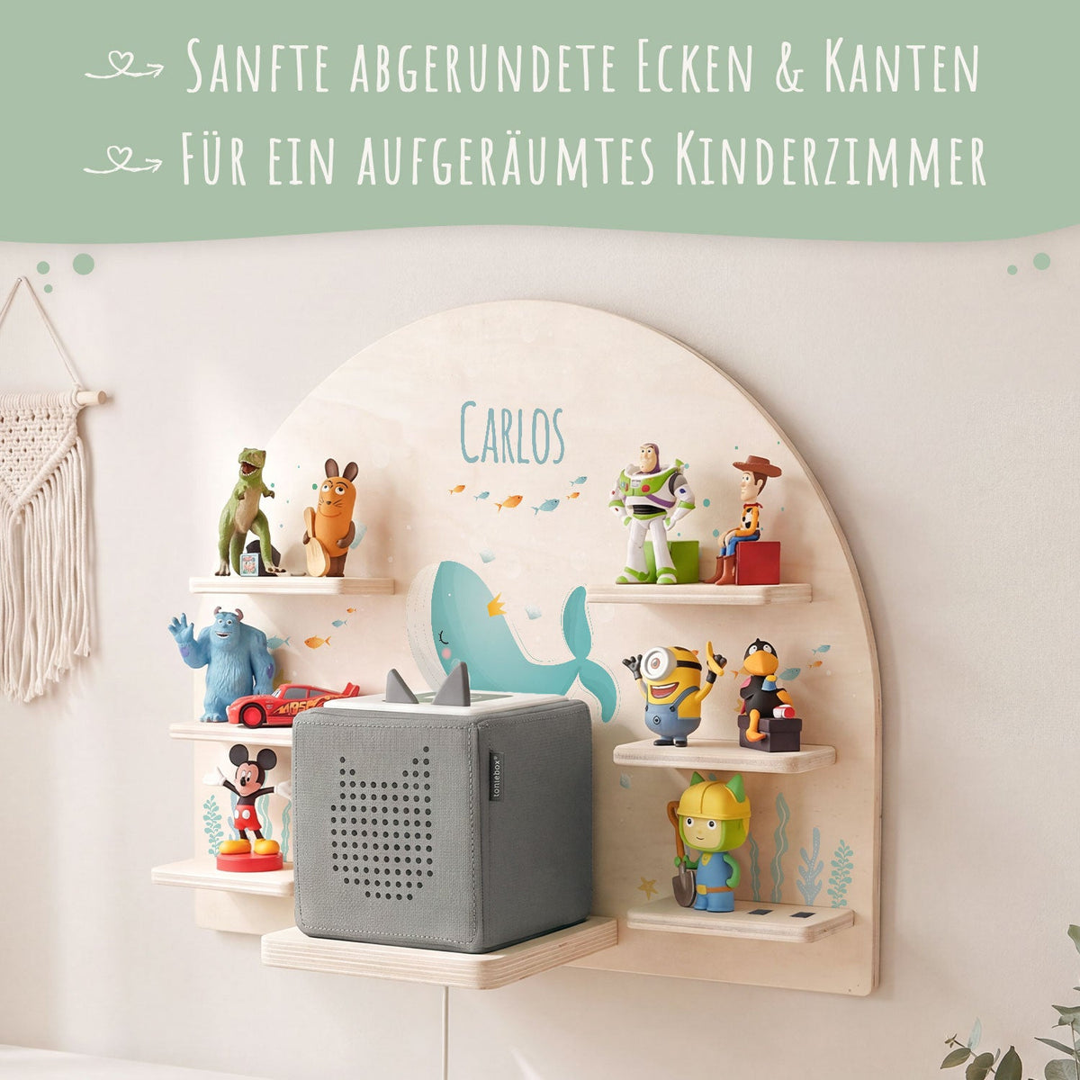 Toniebox Regal für Kinderzimmer - Wal - Personalisiert mit Namen