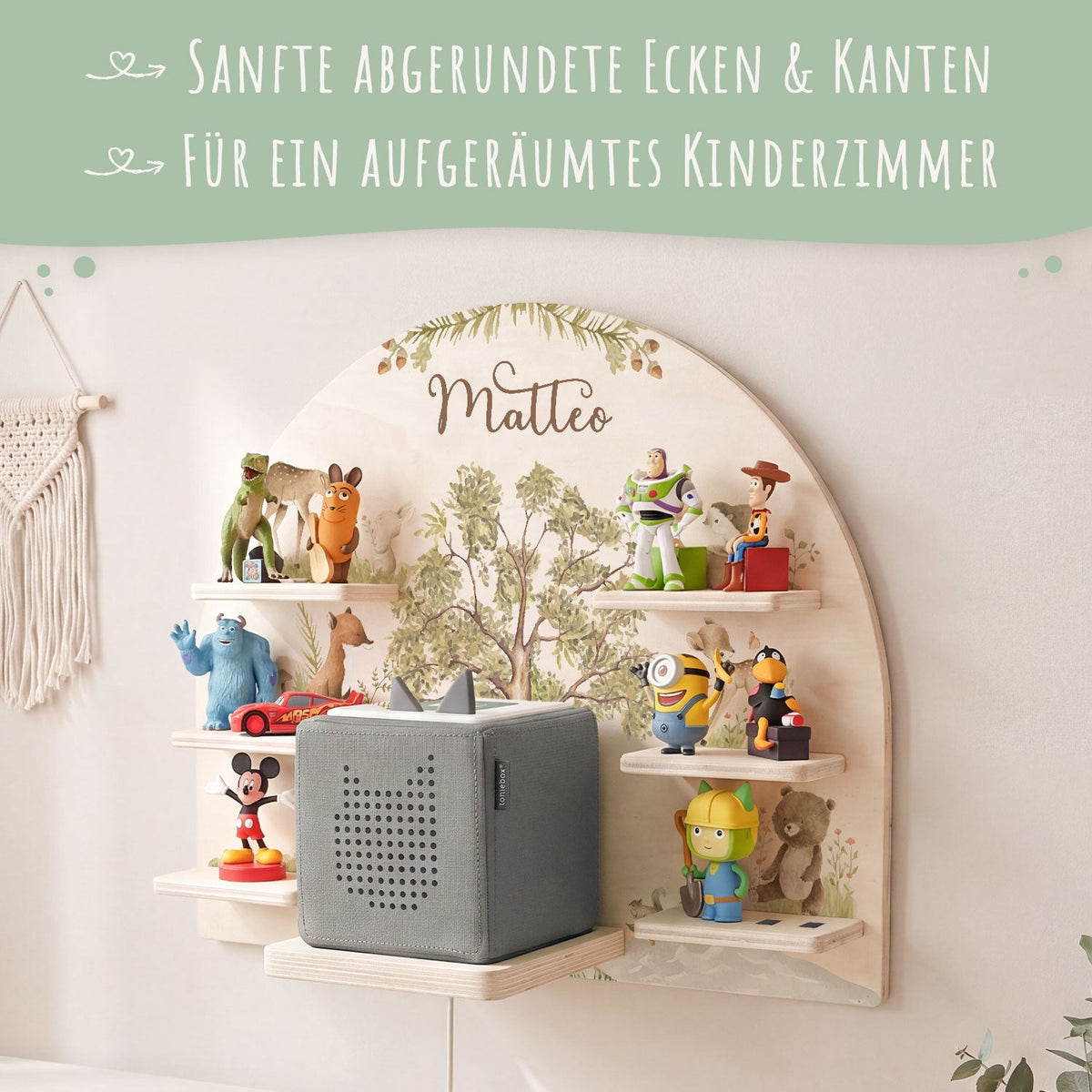 Toniebox Regal für Kinderzimmer - Waldtiere - Personalisiert mit Namen