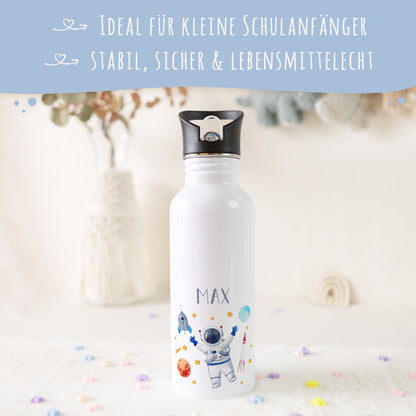 Bedruckte Trinkflasche aus Edelstahl - Astronaut