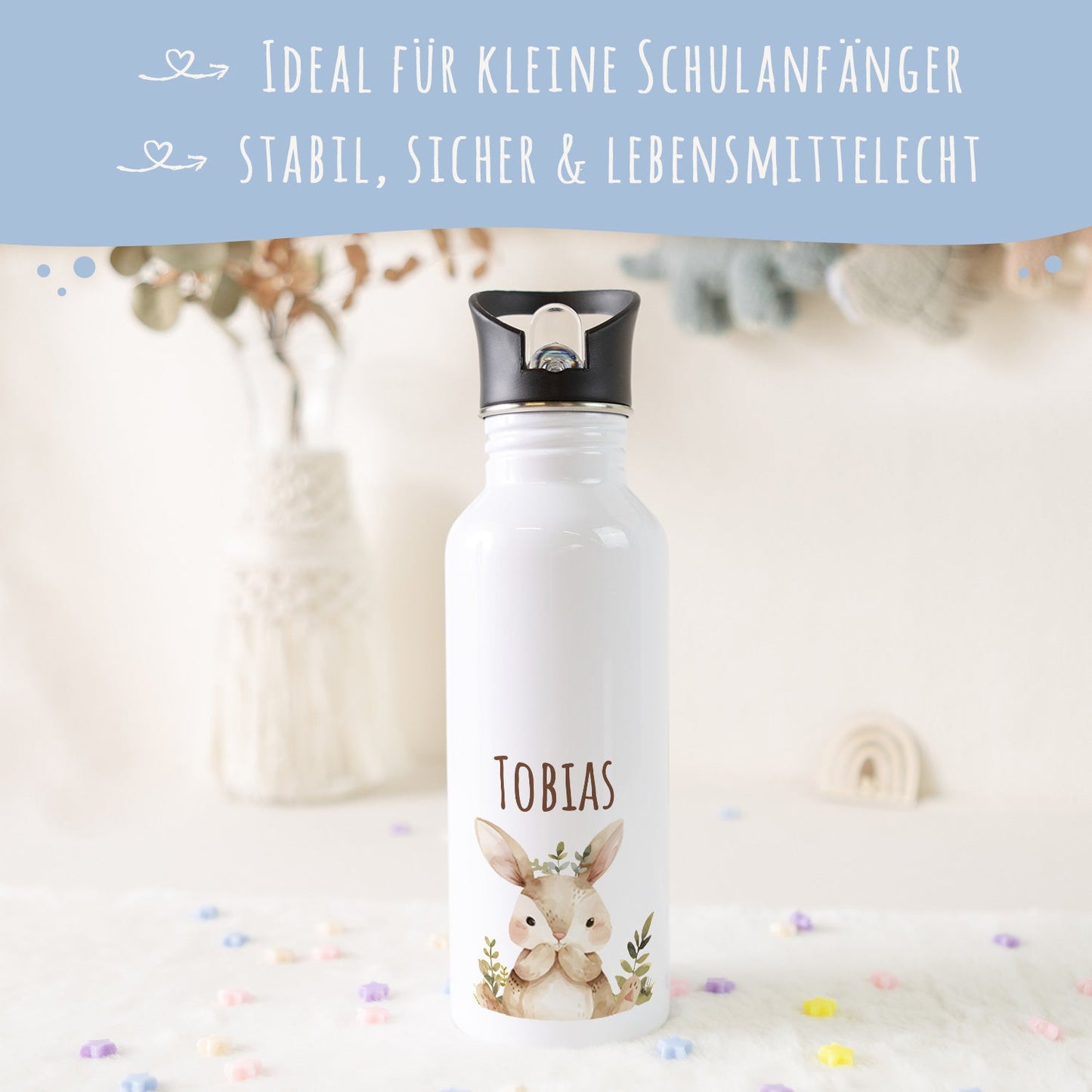Bedruckte Trinkflasche aus Edelstahl - Bärenfreunde