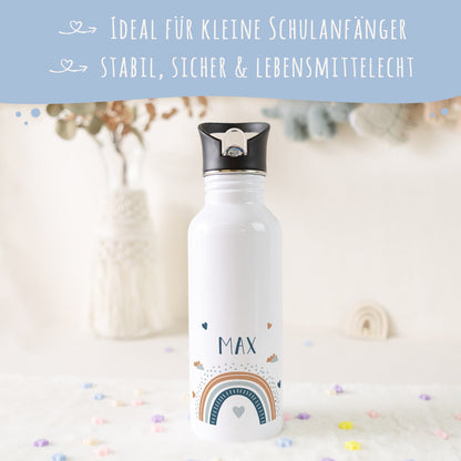 Bedruckte Trinkflasche aus Edelstahl - Regenbogen
