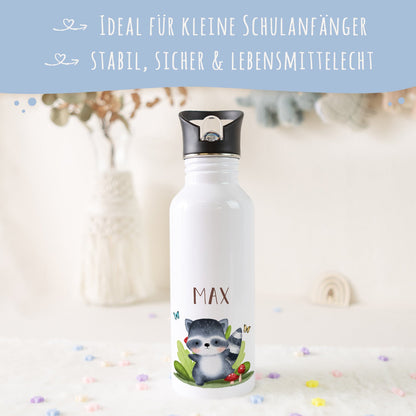 Bedruckte Trinkflasche aus Edelstahl - Tiergruppe