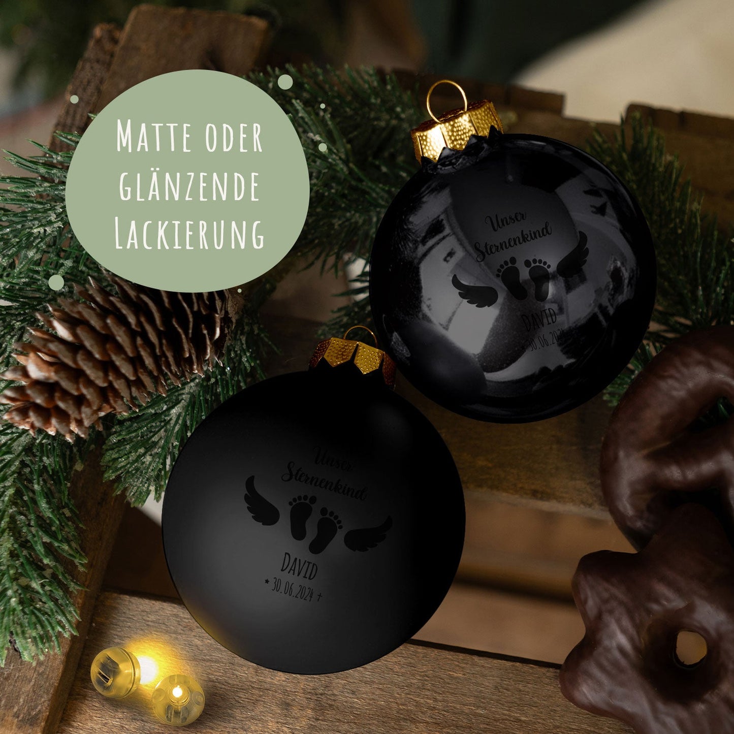 Gravierte Weihnachtskugel - Sternenkind
