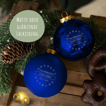 Gravierte Weihnachtskugel mit Wunschtext