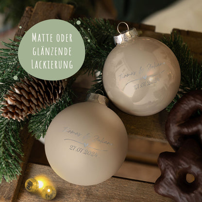 Gravierte Weihnachtskugel - Wedding Love
