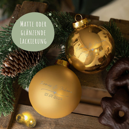 Gravierte Weihnachtskugel - Wedding Love