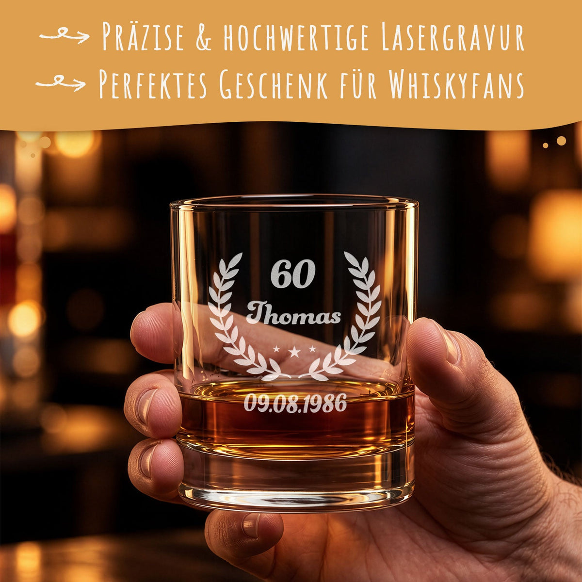 Leonardo Whiskyglas mit Gravur "Geburtstagskranz"