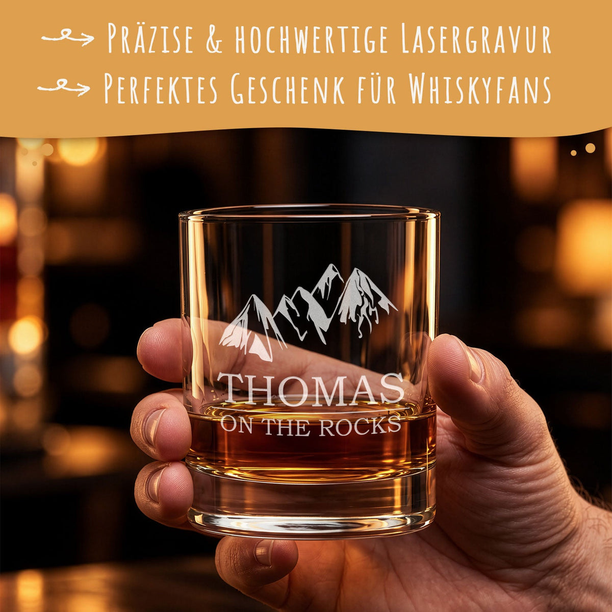 Leonardo Whiskyglas mit Gravur "on the Rocks"