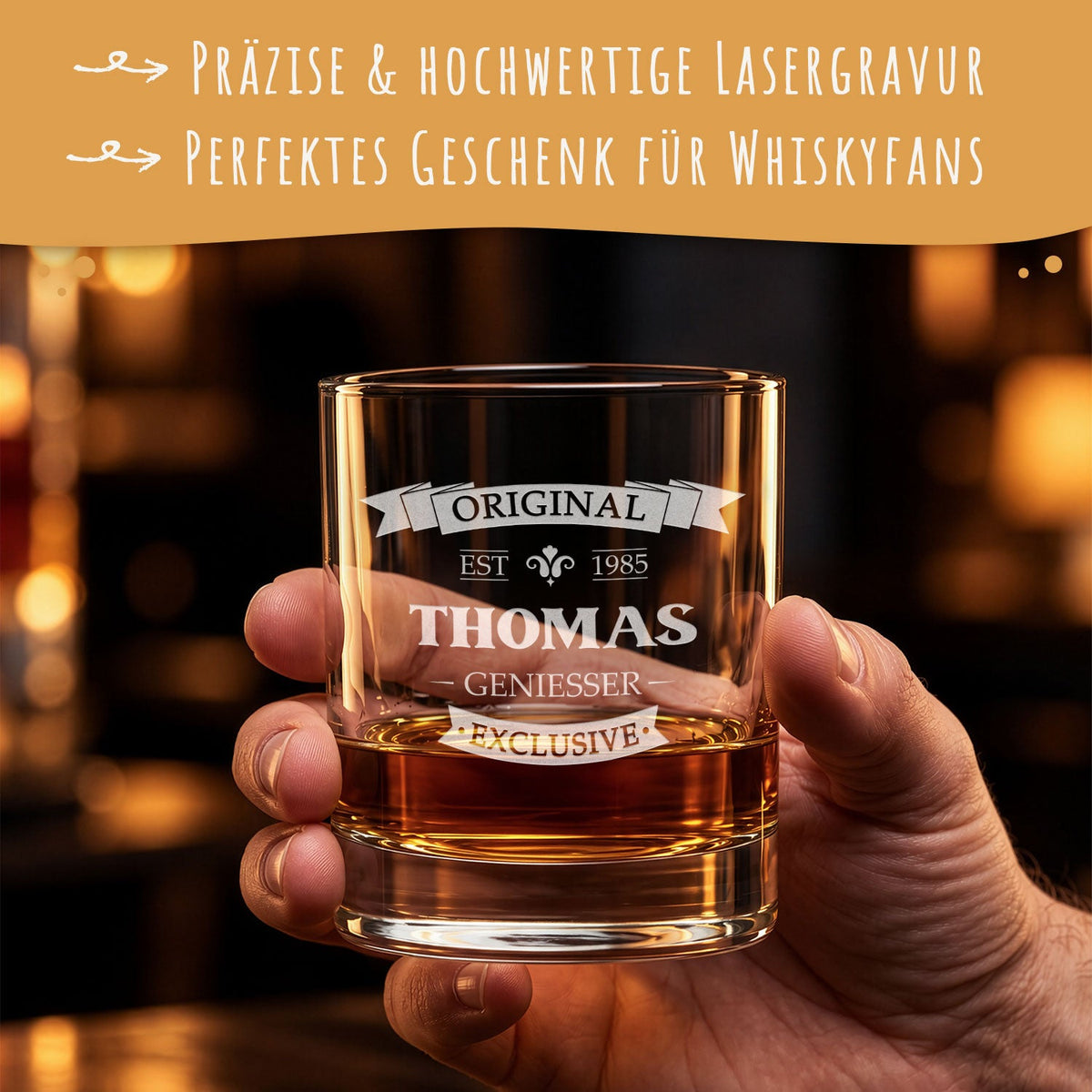 Leonardo Whiskyglas mit Gravur "Original V2"