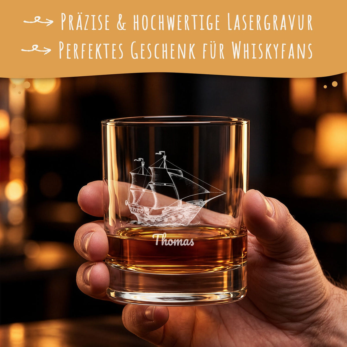 Leonardo Whiskyglas mit Gravur "Segelboot"