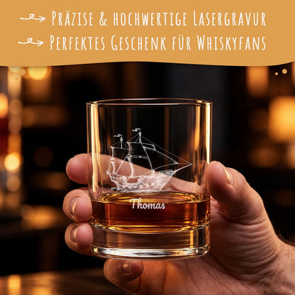 Leonardo Whiskyglas mit Gravur "Segelboot"